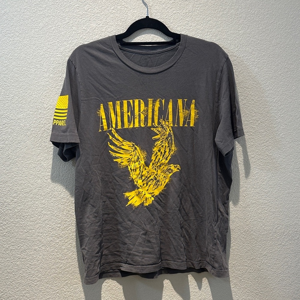 Americana Graphic Eagle Tee - Gray & Yellow